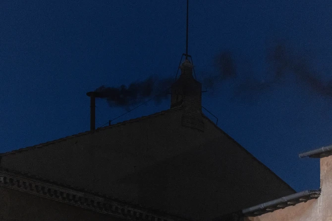 Black smoke rises from Sistine Chapel as first conclave vote ends without new pope