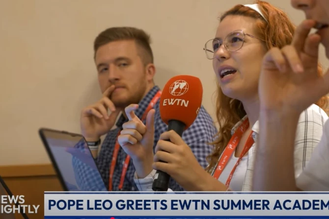 Pope Leo XIV welcomes EWTN Summer Academy journalism students to Rome