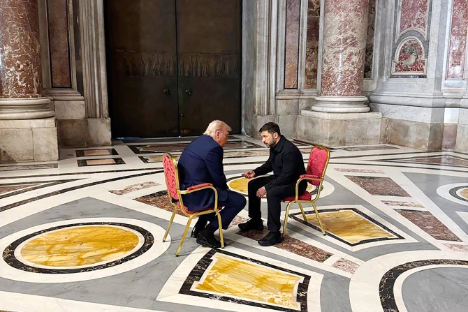 Trump, Zelenskyy discuss hopes for ‘lasting peace’ amid pope’s funeral